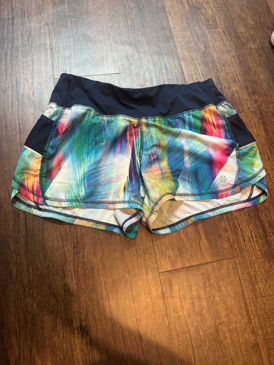 Athleta Pants - Athleta Multicolor Rainbow Print Athletic Shorts with Navy Waistband Vintage
